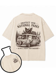 PROTECT OUR NATIONAL PARKS OR WE'LL HAUNT YOUR BACKYARD Washed T-Shirt