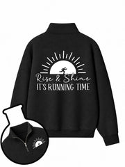 Rise & Shine It's Running Time Half-Zip Fleece Pullover