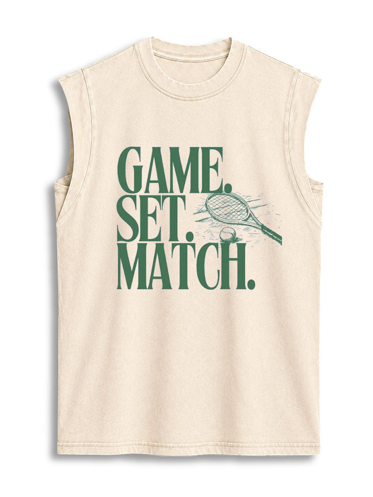 GAME SET MATCH Vintage Washed Cotton Tank Top