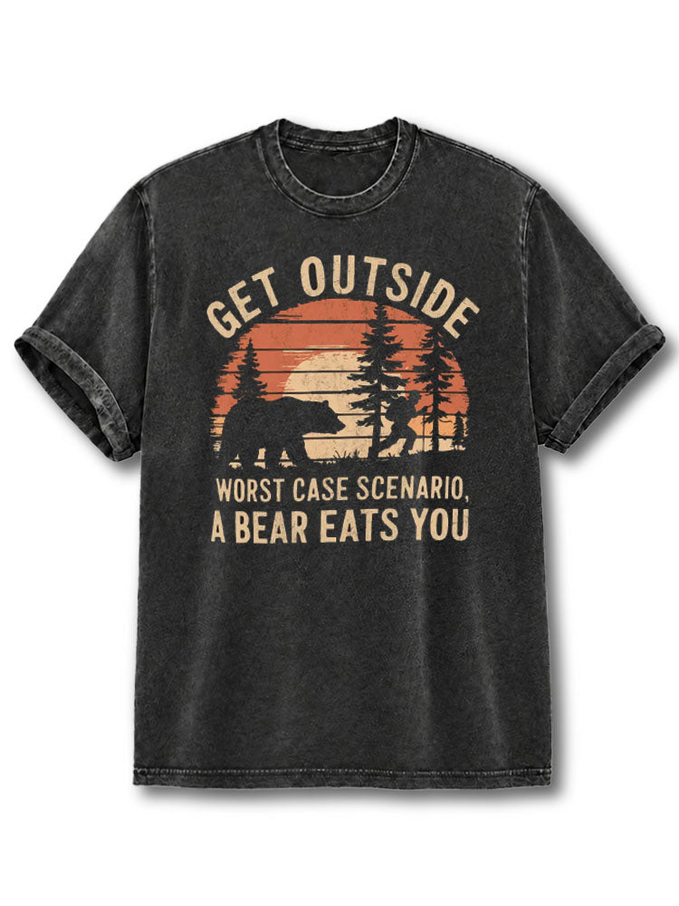 Go Outside Worst Case Scenario Washed T-Shirt