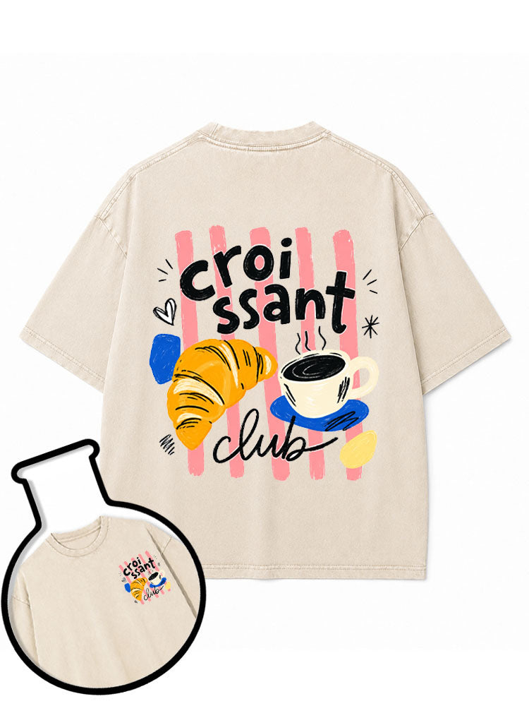 croissant club Washed T-Shirt