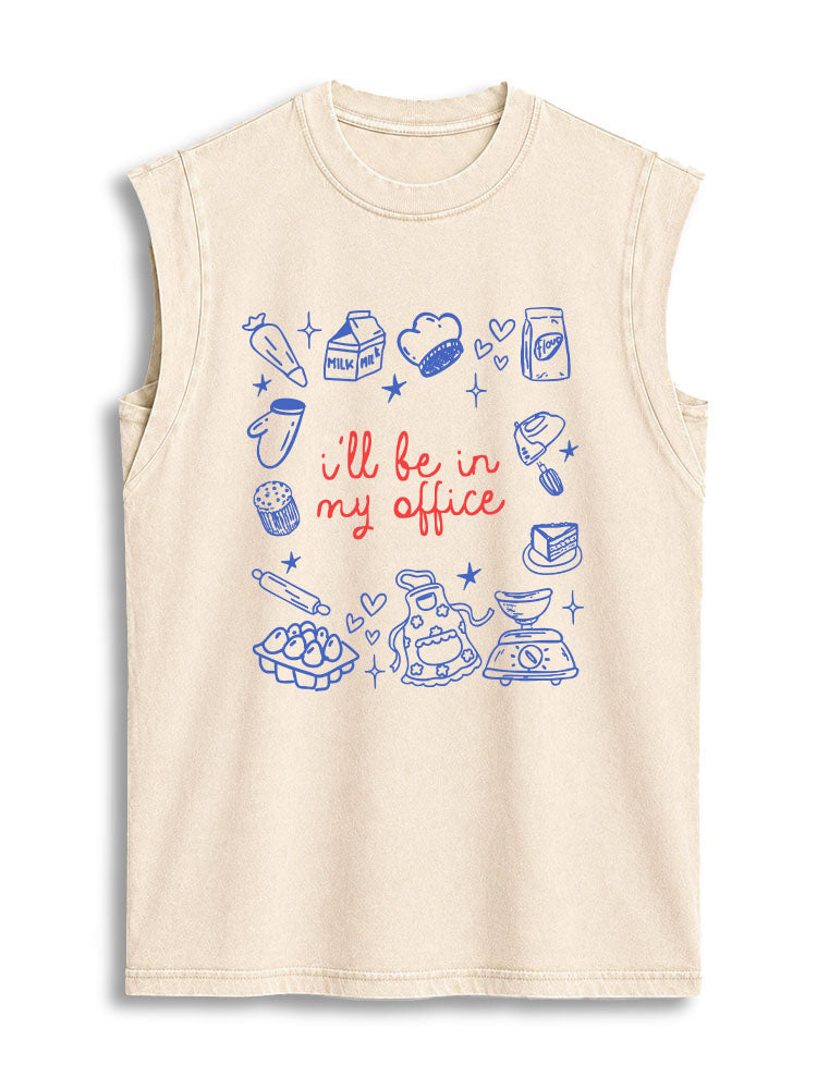 I'll Be In My Office Vintage Washed Cotton Tank Top