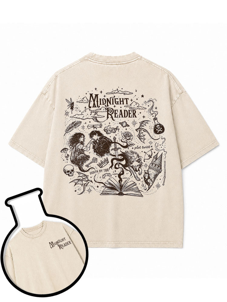 MIDNIGHT READER Washed T-Shirt