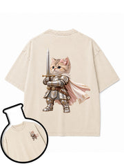 Knight  cat Washed T-Shirt