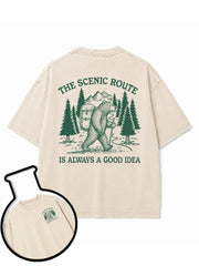 THE SCENIC ROUTE  IS ALWAYS A GOOD IDEA Washed T-Shirt