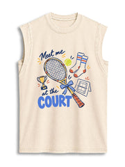 Meet me at the COURT Vintage Washed Cotton Tank Top