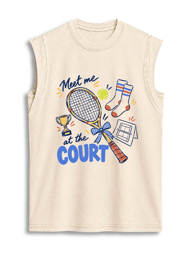 Meet me at the COURT Vintage Washed Cotton Tank Top