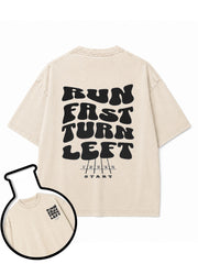 RUN FAST TURN LEFT Washed T-Shirt