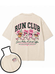 RUN CLUB Some Miles A Lot of Coffee Washed T-Shirt