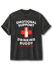 Emotional Support Drinking Buddy Please Dont Pet Washed T-Shirt