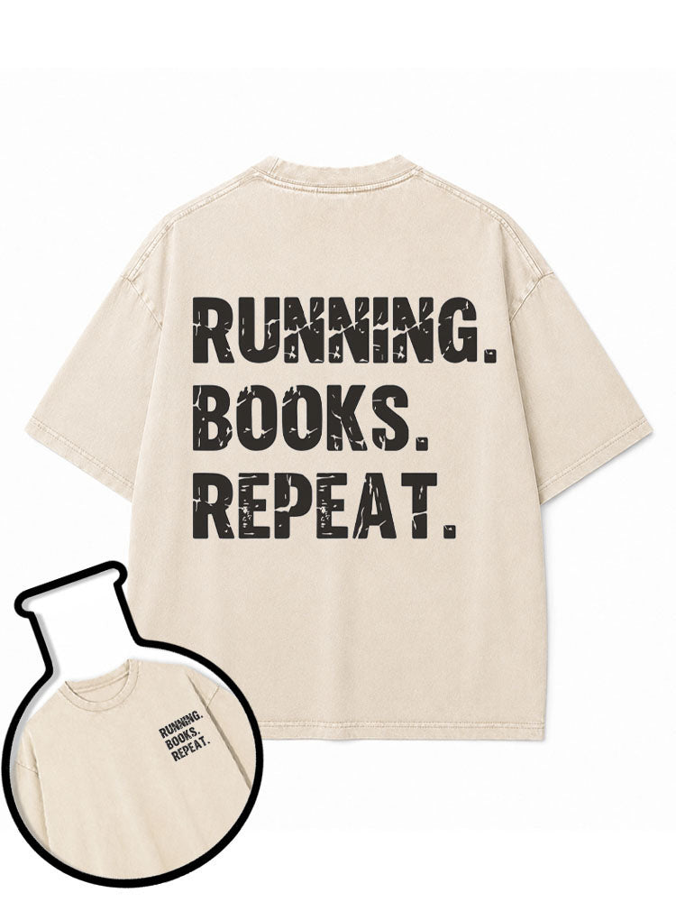 RUNNING BOOKS REPEAT Washed T-Shirt