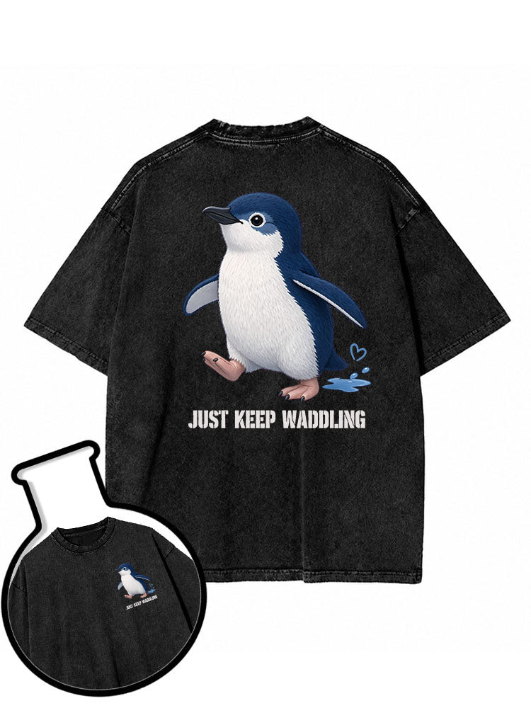 JUST KEEP WADDLING Washed T-Shirt