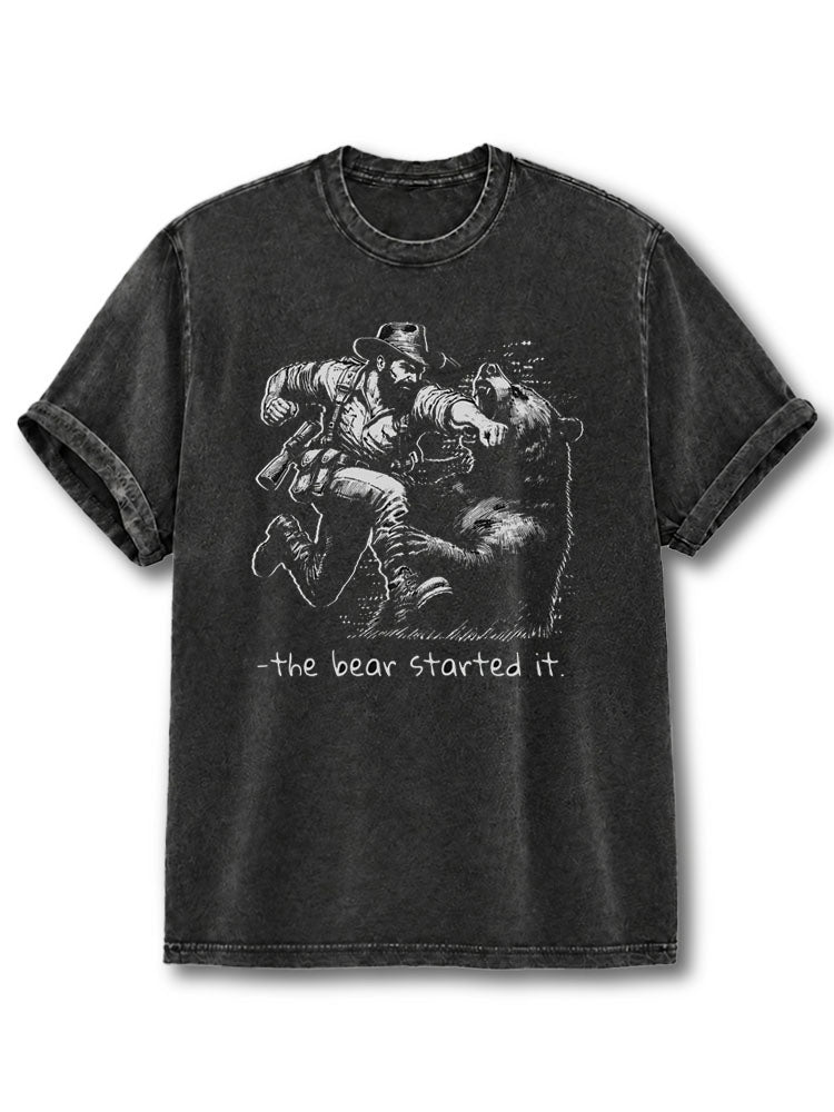 Bear Started It Washed T-Shirt
