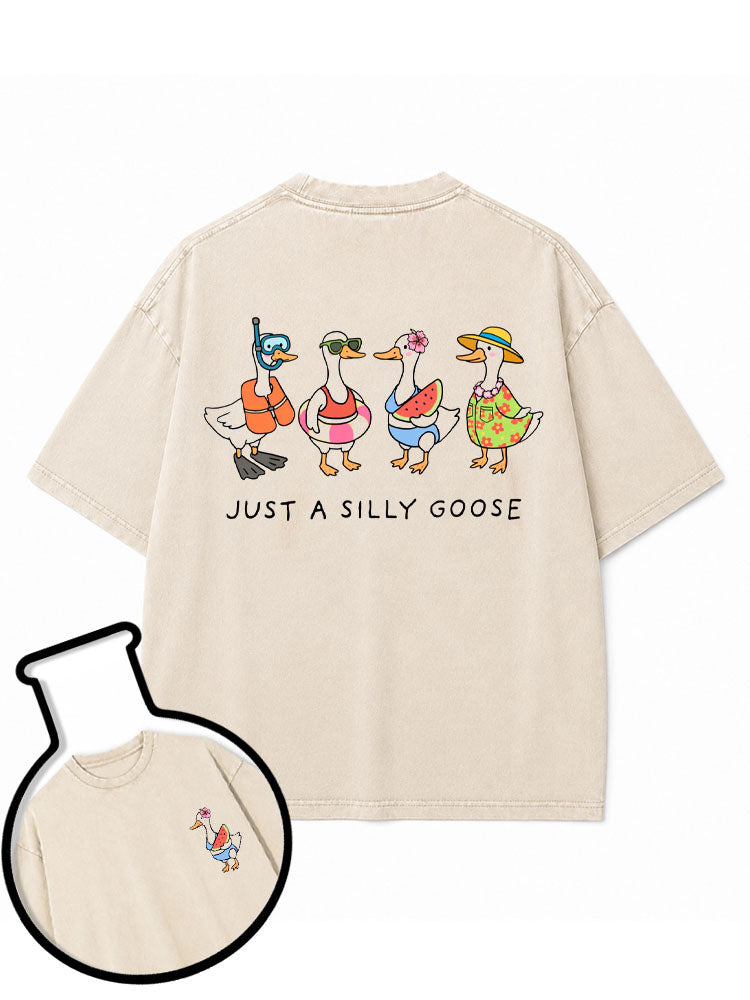 JUST A SILLY GOOSE Washed T-Shirt