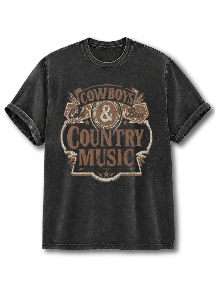 Cowboys & Country Music Washed T-Shirt