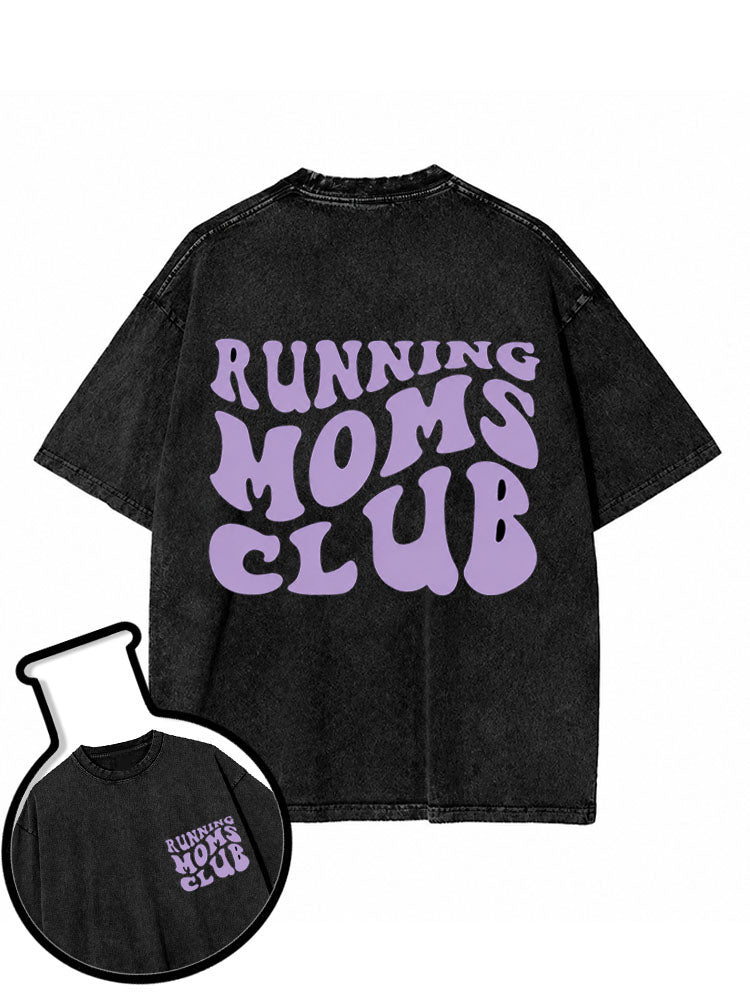 Running Mom Club Washed T-Shirt