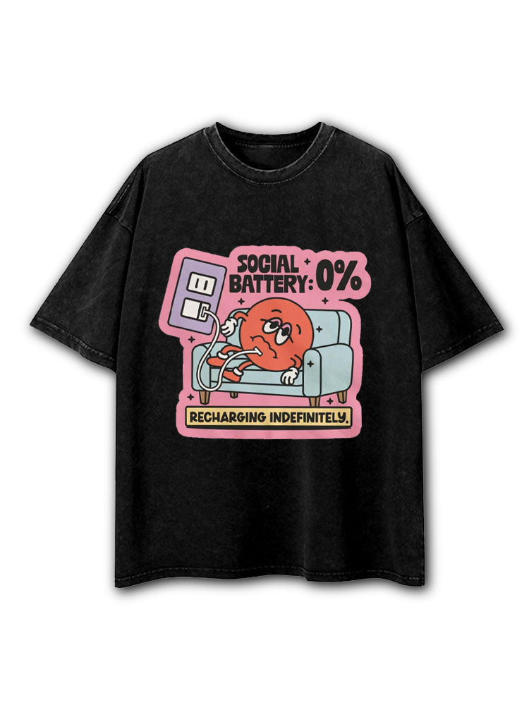 Social Battery Zero Washed T-Shirt