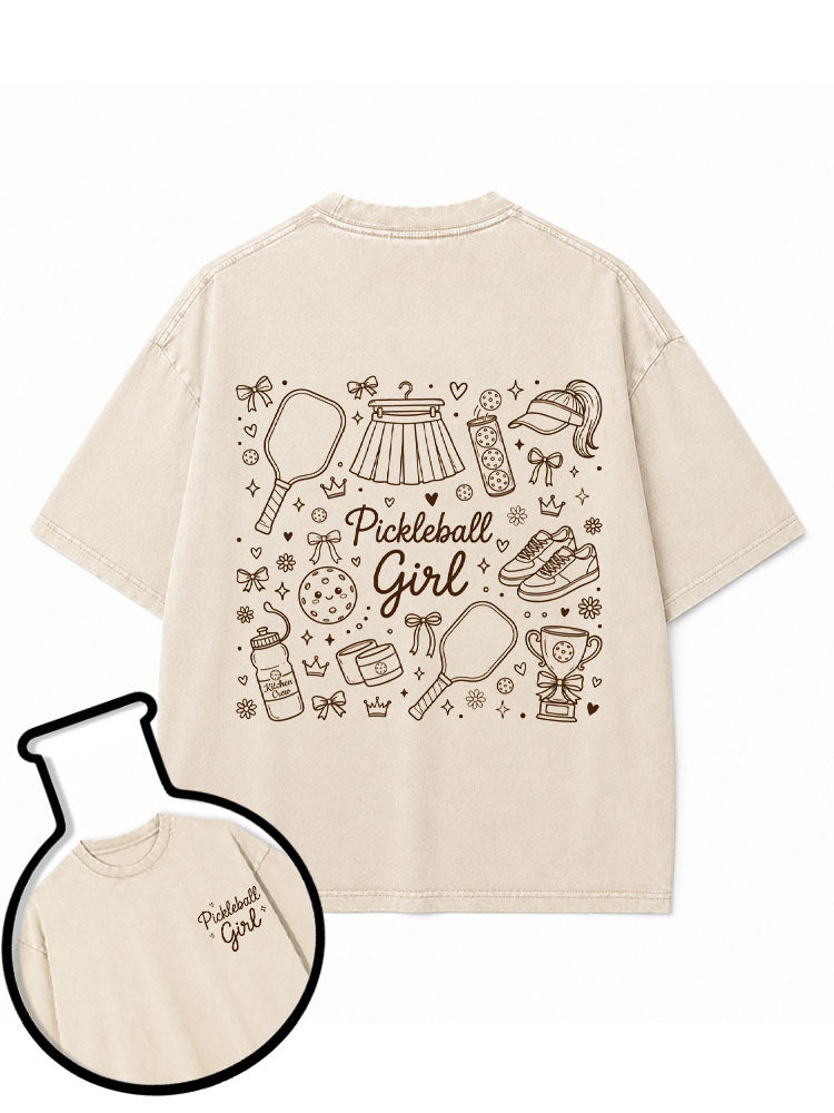 Pickleball Girl Washed T-Shirt