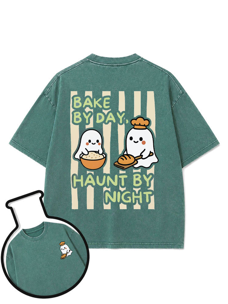 BAKE BY DAY  HAUNT BY NIGHT Washed T-Shirt