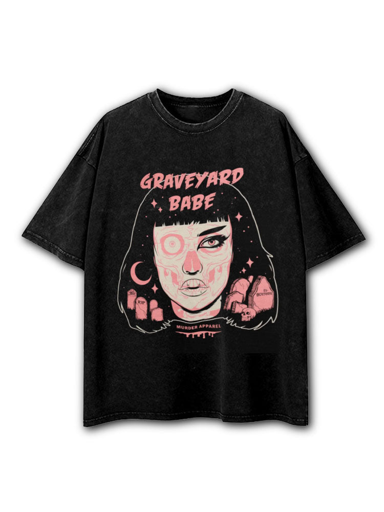 Graveyard Babe Washed T-Shirt