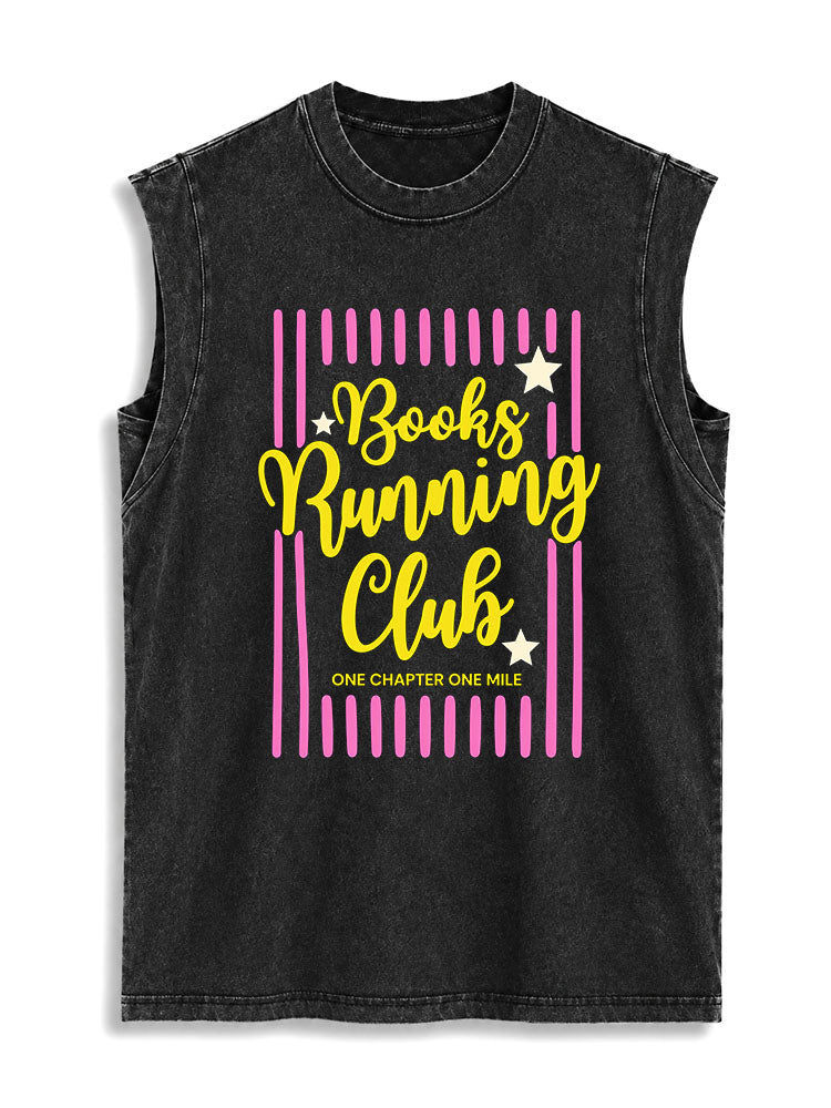 BOOKS & RUNNING CLUB ONE CHAPTER ONE MILE Vintage Washed Cotton Tank Top