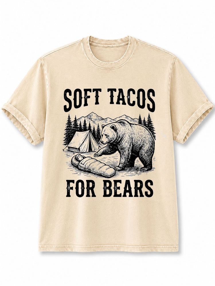 Soft Tacos for Bears Washed T-Shirt