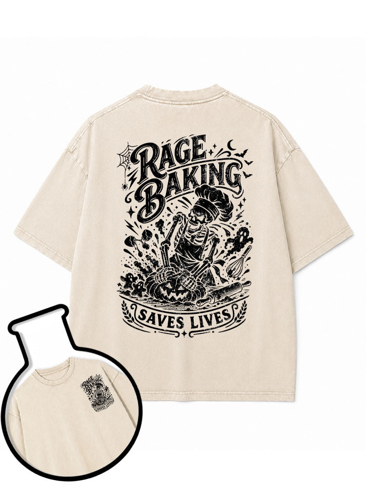 RAGE BAKING SAVES LIVES Washed T-Shirt