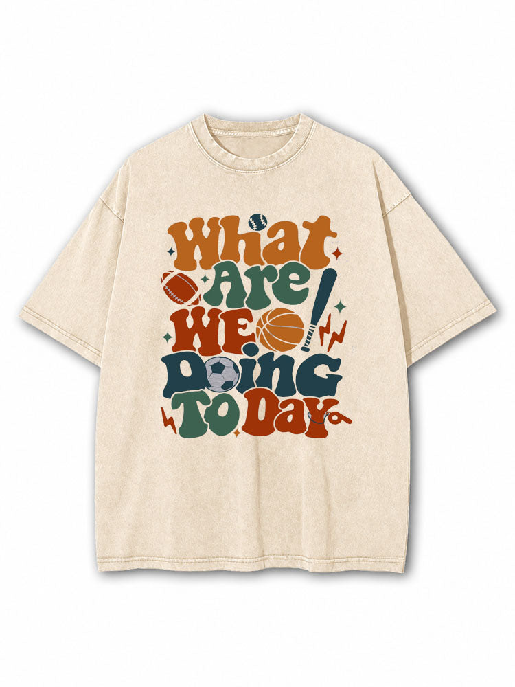 What Are We Doing Today Washed T-Shirt