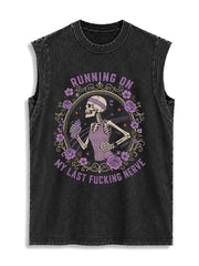 RUNNING ON MY LAST FUCKING NERVE Vintage Washed Cotton Tank Top