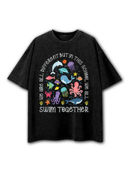 We All Swim Together Washed T-Shirt