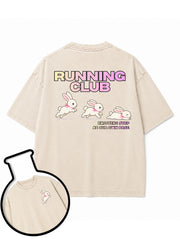 RUNNING CLUB  ENJOYING STEP AT OUR OWN PACE Washed T-Shirt