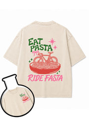 EAT PASTA RIDE FAST Washed T-Shirt