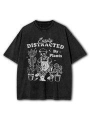 Easily Distracted by Plants Washed T-Shirt