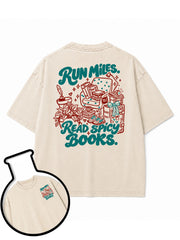 RUN MILES READ SPICY BOOKS Washed T-Shirt