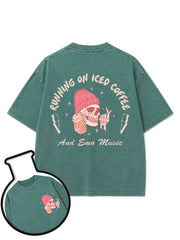 RUNNING ON ICED COFFEE And Emo Music Washed T-Shirt