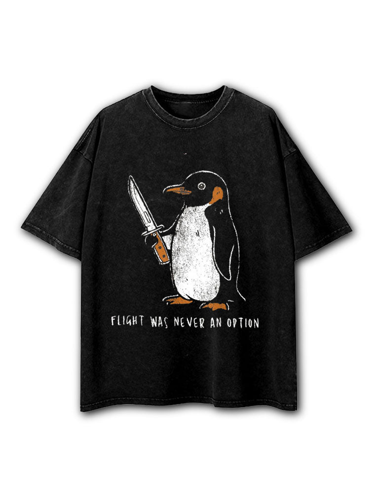 Flight Was Never An Option Washed T-Shirt