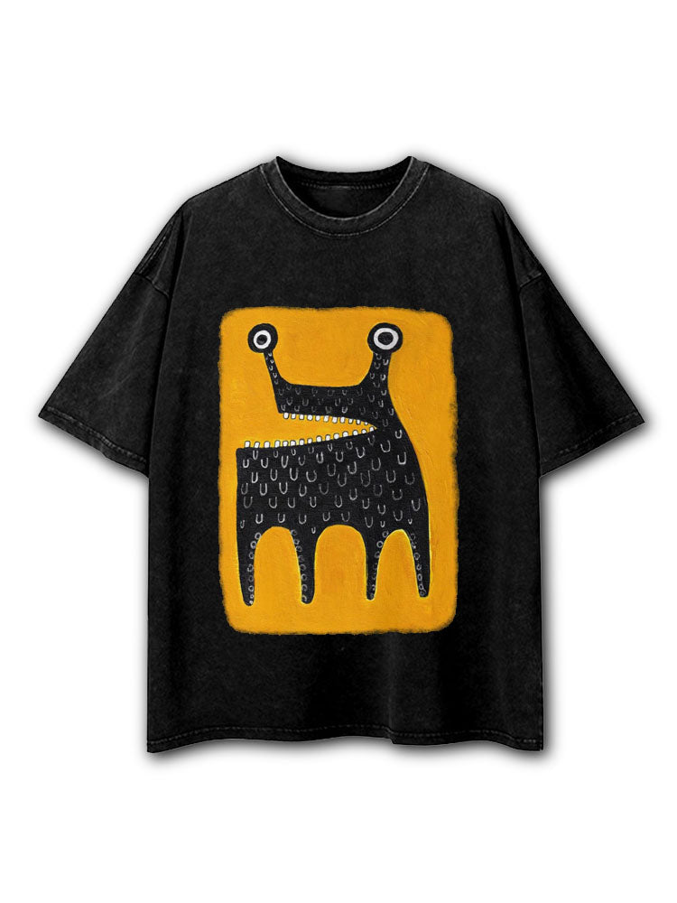 Gothic Cute Alien Washed T-Shirt