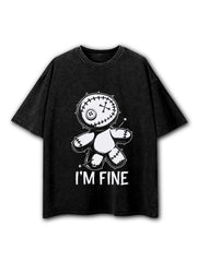 I’m Fine Voodoo Doll Washed T-Shirt