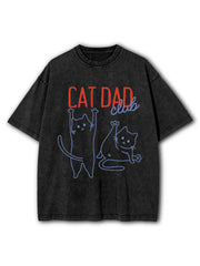 Cat Dad Club Washed T-Shirt