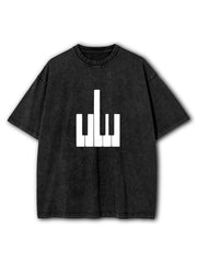 Funny Pianist Washed T-Shirt