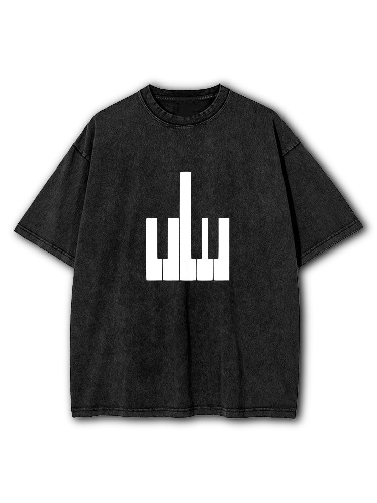 Funny Pianist Washed T-Shirt