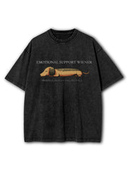 EMOTIONALSUPPORTWIENER PROFESSIONALLYUNQUALIFIED Washed T-Shirt