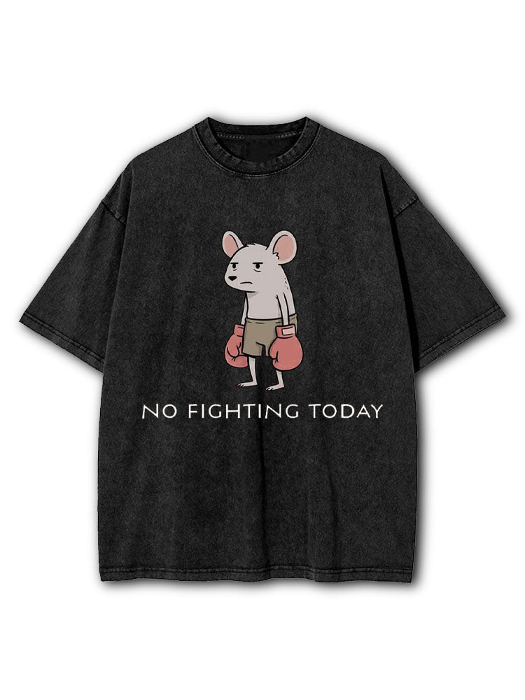 No Fighting Today Washed T-Shirt