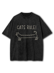 Cats rule Washed T-Shirt