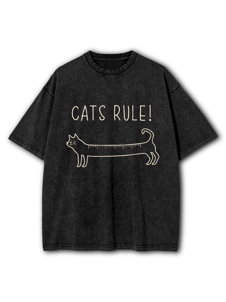 Cats rule Washed T-Shirt