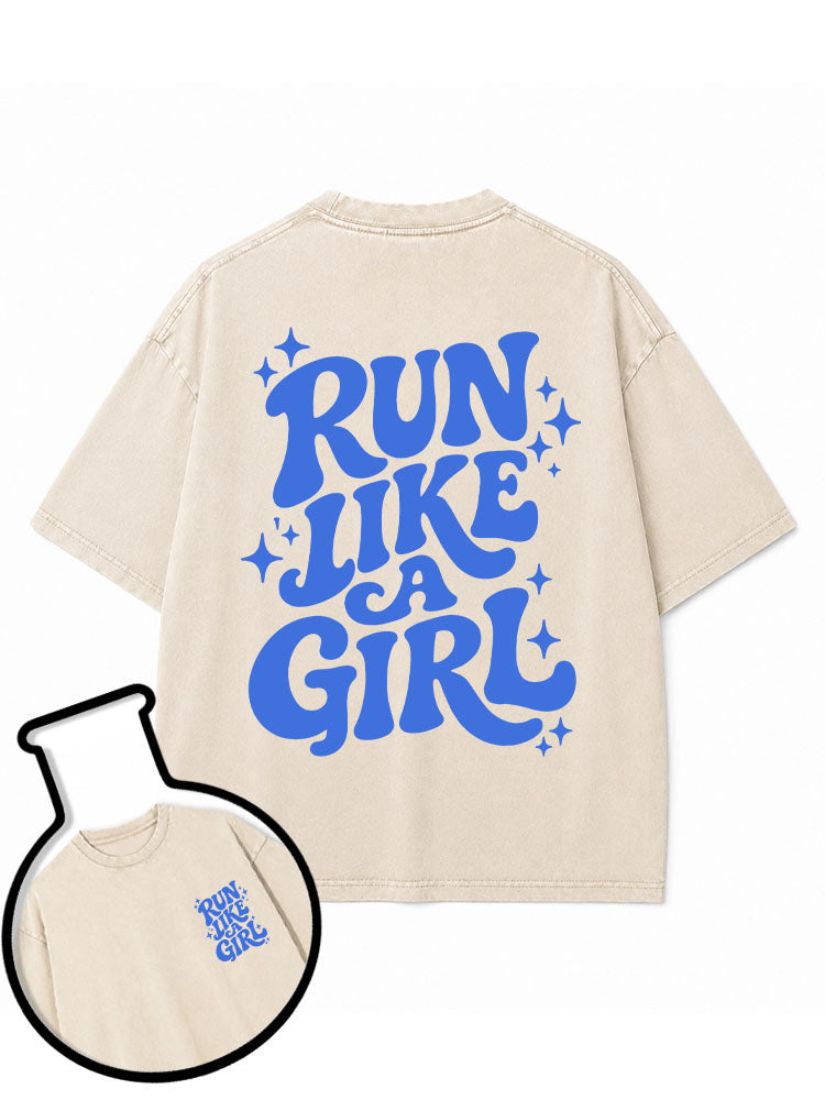 Run Like A Girl Washed T-Shirt