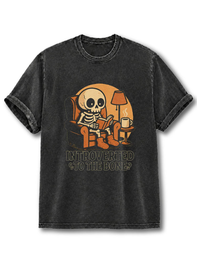 INTROVERTED TO THE BONE Washed T-Shirt