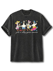 just a silly goose summer Washed T-Shirt