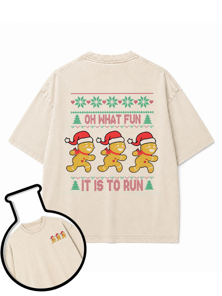 OH WHAT FUN IT IS TO RUN Washed T-Shirt