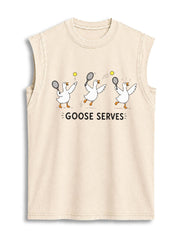 GOOSE SERVES Vintage Washed Cotton Tank Top